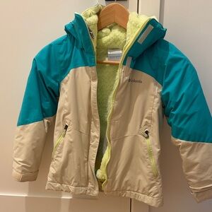Columbia Turquoise and Light Green Snow Jacket XS